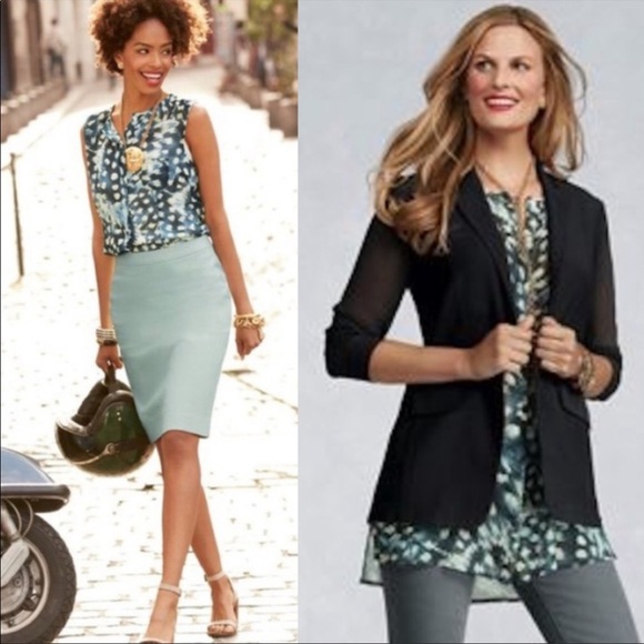 CAbi Avery feather print button down tunic - Picture 10 of 11